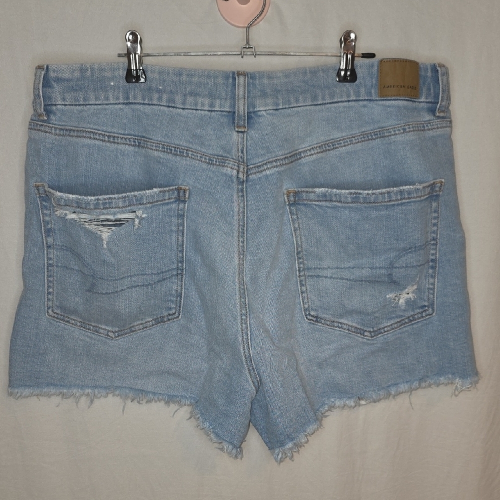 American Eagle Outfitters Light Blue Ripped Jean Shorts - Picture 3 of 4